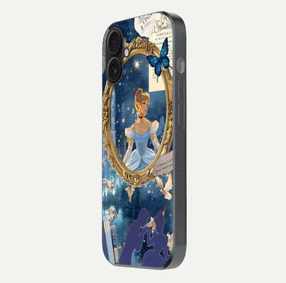 Midnight Queen Glass Case for iPhone 16 side-angle image showing reflection brightness and elegant tone