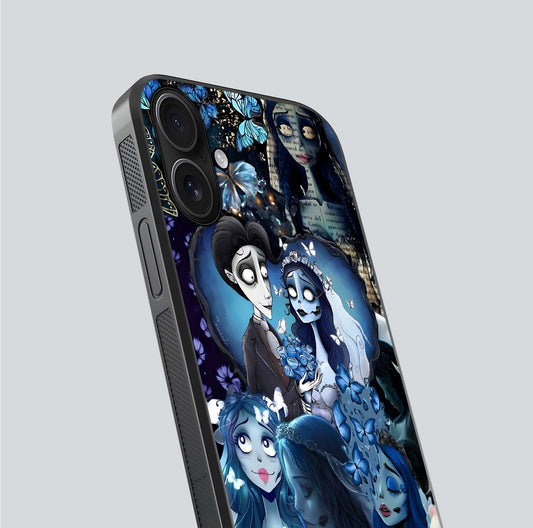 Butterfly Ghost Soul Glass Case for iPhone 16 close-up shot showing ethereal wing patterns and reflection