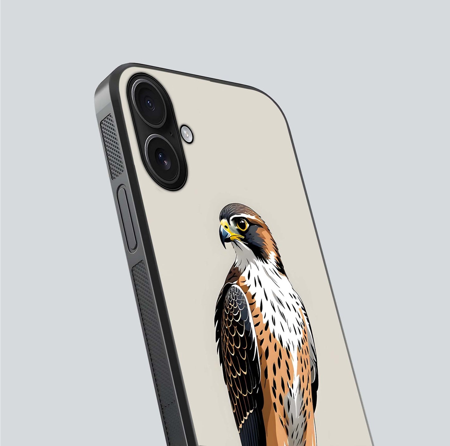 Clever Eagle Glass Case for iPhone 16 close-up highlighting eagle detail and HD reflection