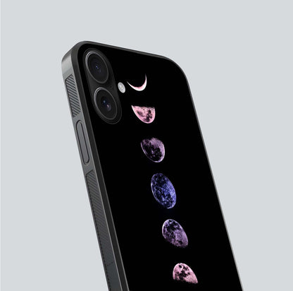 Crimson All Planets Glass Case for iPhone 16 close-up highlighting planet details and reflection polish