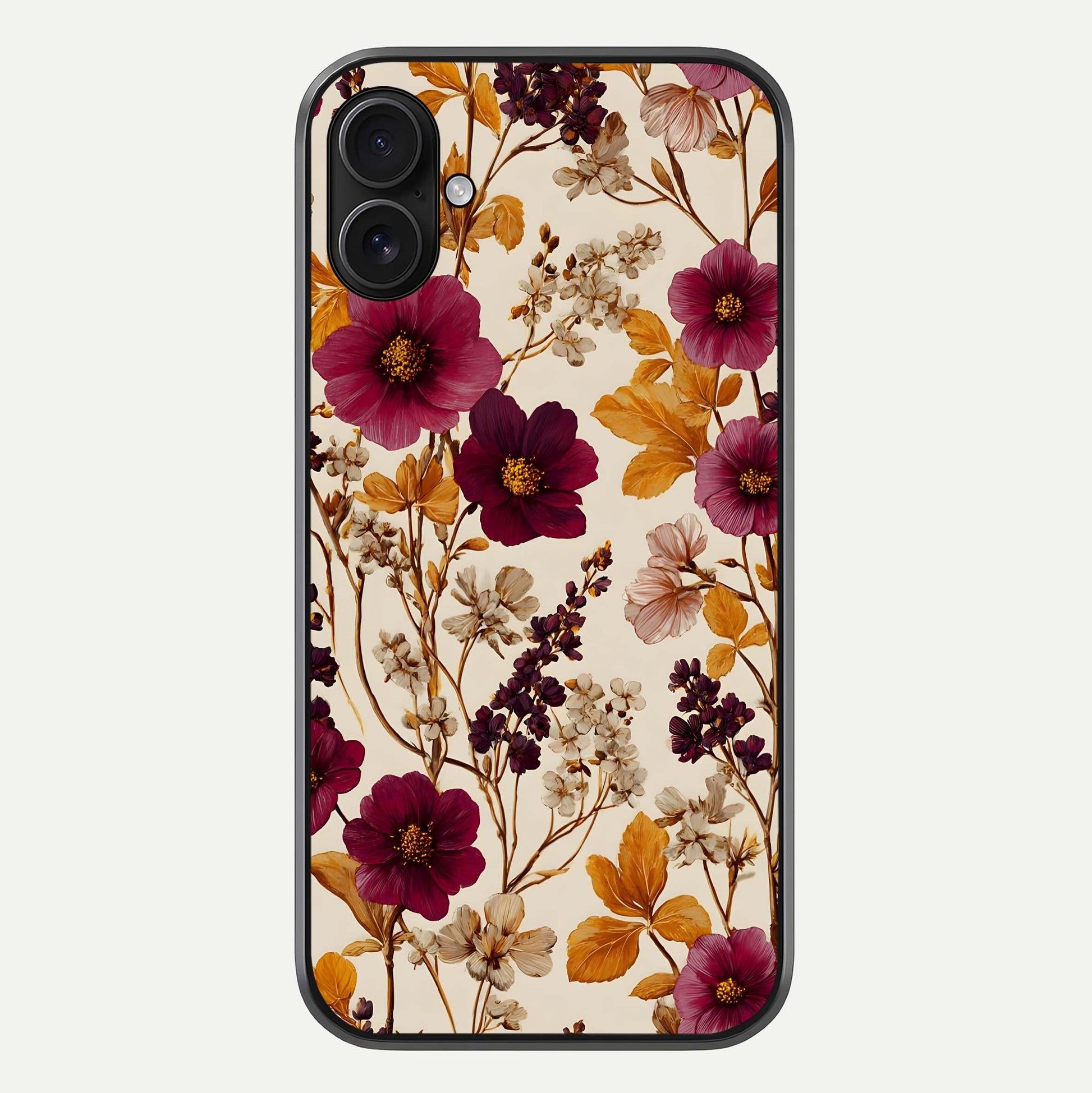 Autumn Wine Bloom Glass Case For iPhone 16 Pro by Custom World
