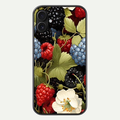 Berry Bloom Charm Glass Case For iPhone 16 Pro by Custom World