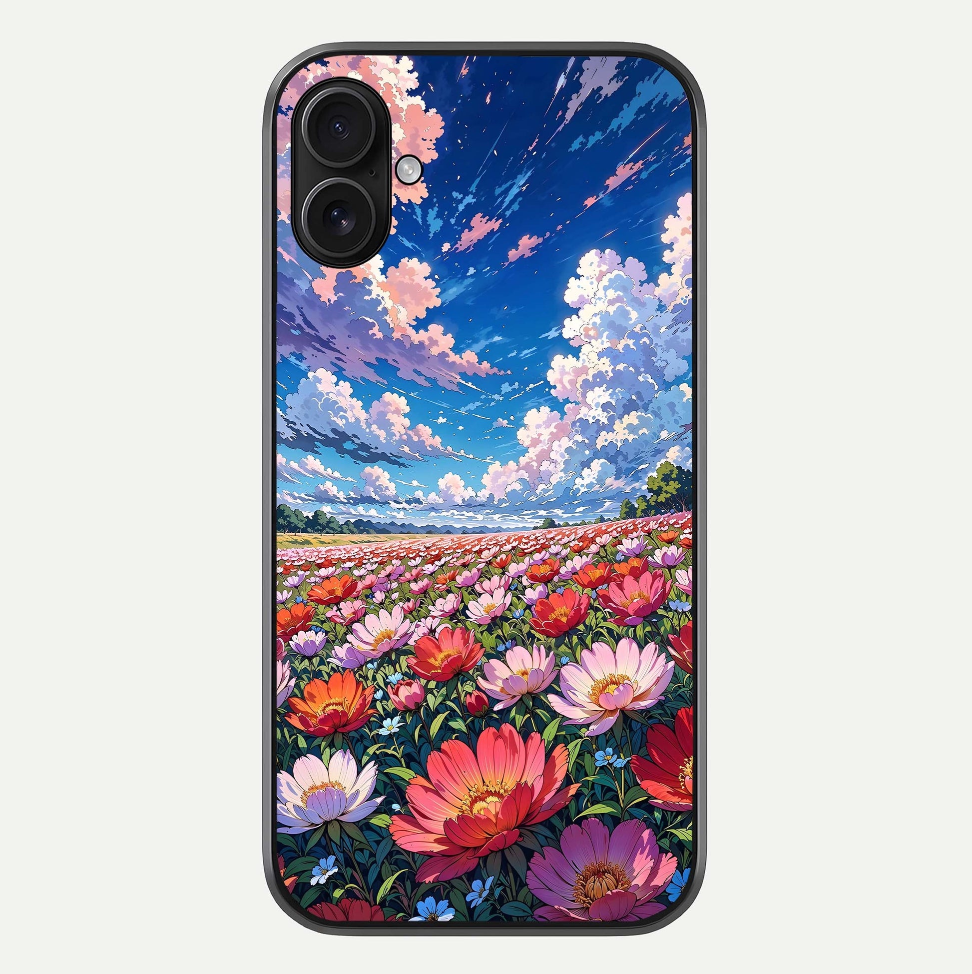 Blossom Sky Field Glass Case For iPhone 16 Plus by Custom World