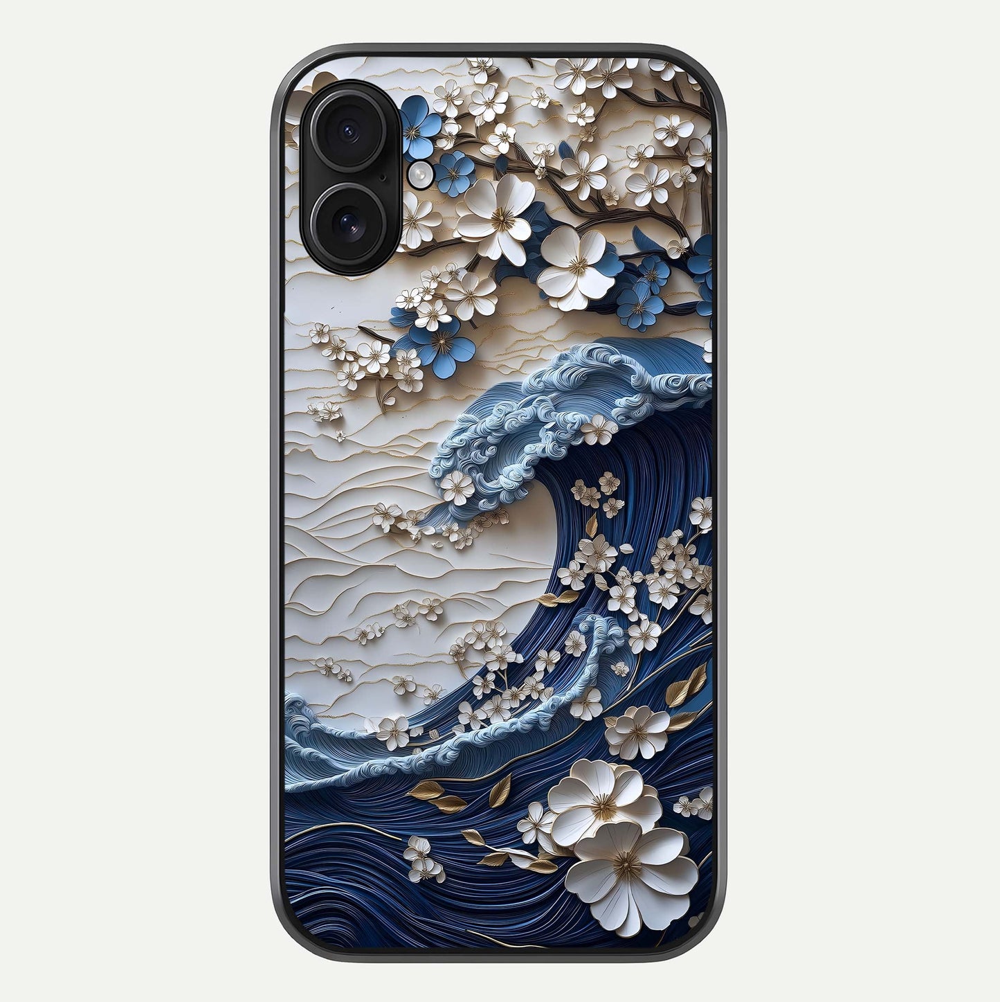Blossom Wave Art Glass Case For iPhone 16 Pro by Custom World