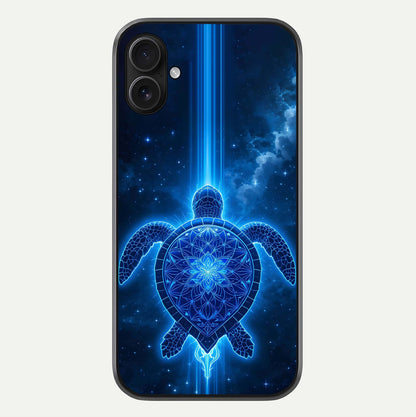 Blue Galaxy Turtle Glass Case For iPhone 16 Plus by Custom World
