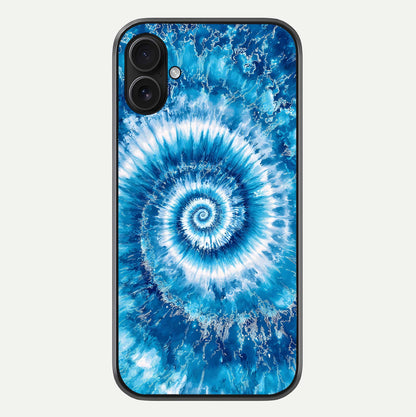 Blue Galaxy Wave Glass Case For iPhone 16 Plus by Custom World