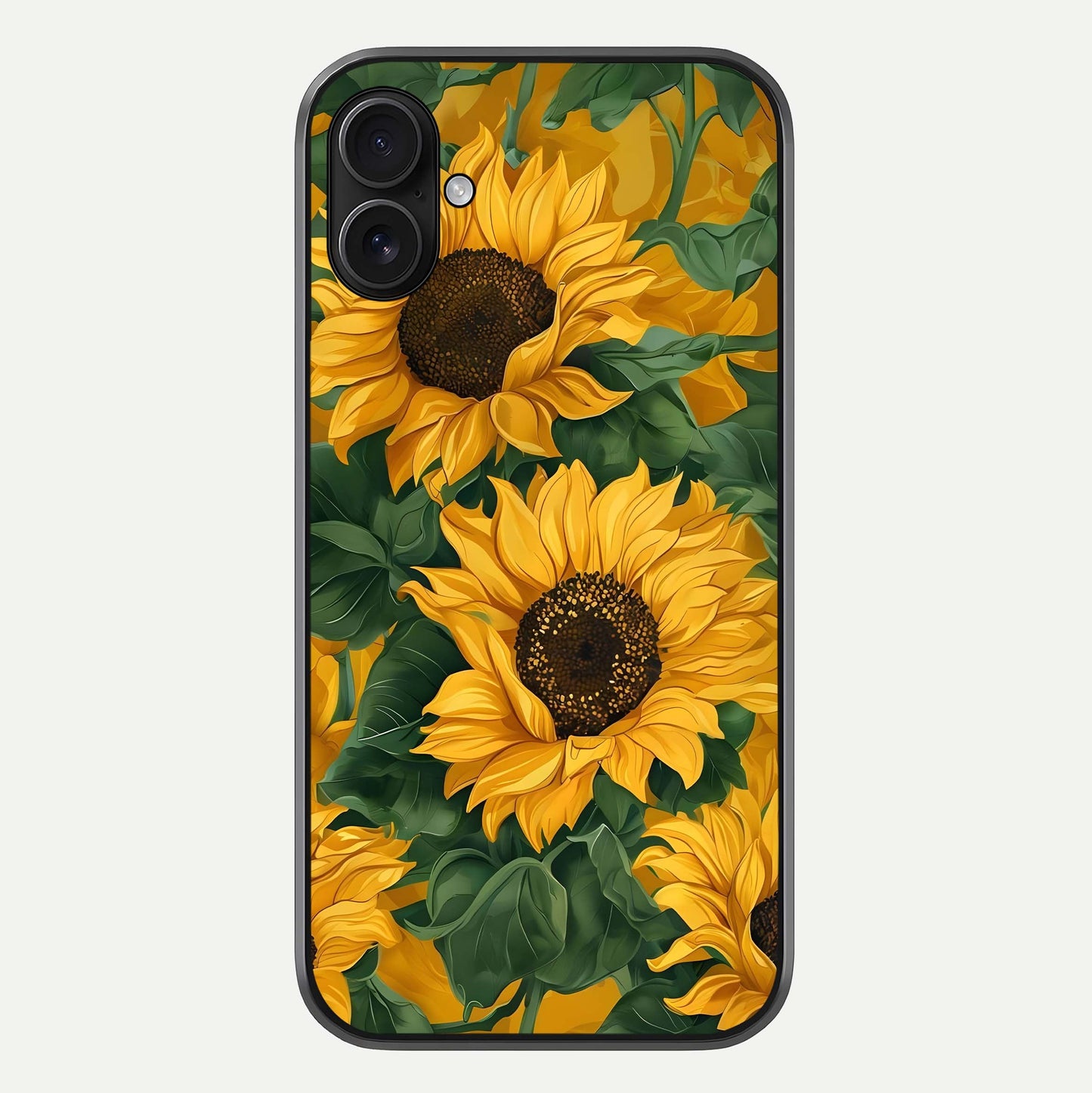 Bright Sunflower Bloom Glass Case For iPhone 16 Plus by Custom World