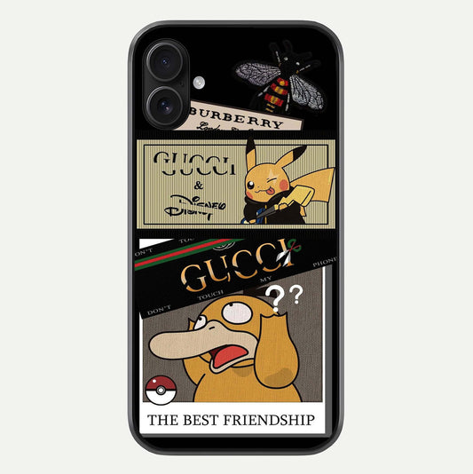 Cartoon Brand Play Mashup Glass Case For iPhone 16 Plus by Custom World