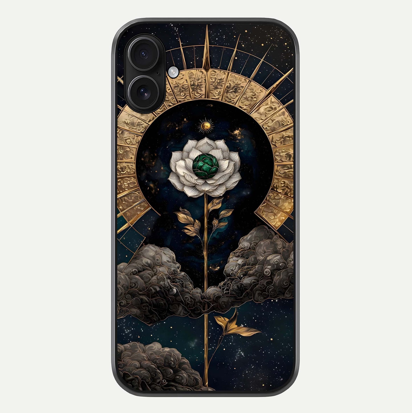 Celestial Lotus Morang Glass Case For iPhone 16 Plus by Custom World