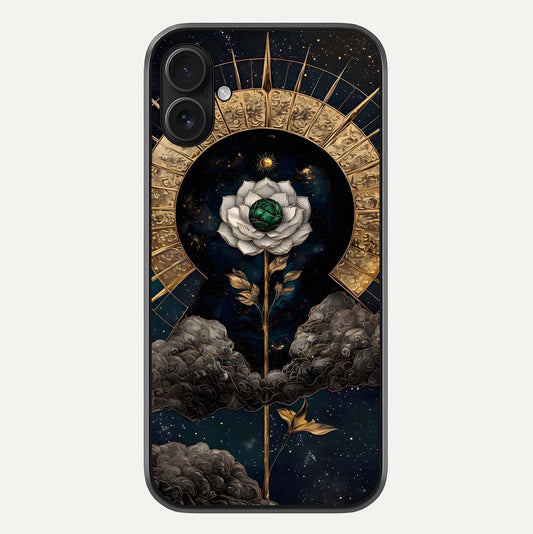 Celestial Lotus Morang Glass Case For iPhone 16 Plus by Custom World
