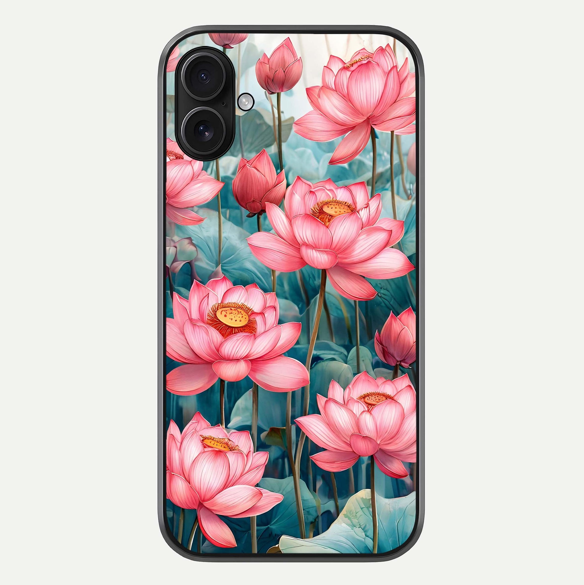 Celestial Pink Lotus Glass Case For iPhone 16 Plus by Custom World