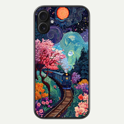 Celestial Train Journey Glass Case For iPhone 16 Plus by Custom World