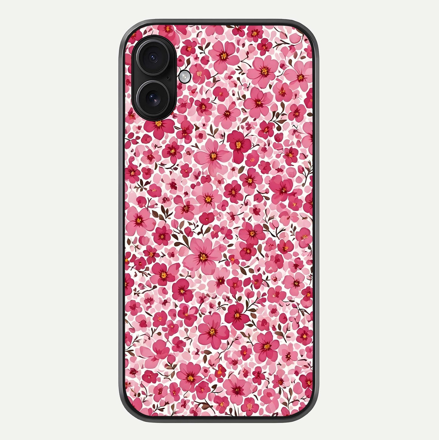 Cherry Blossom Charm Glass Case For iPhone 16 Plus by Custom World