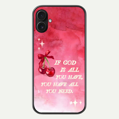 Cherry Quote Glass Case For iPhone 16 Plus by Custom World
