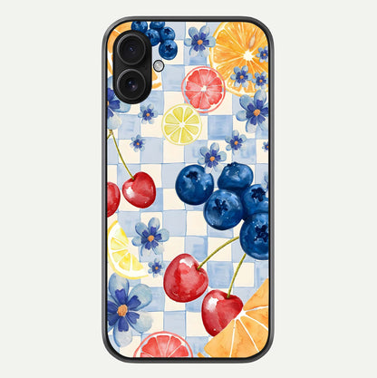 Citrus Bloom Joy Glass Case For iPhone 16 Plus by Custom World