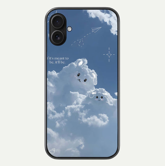 Cloud Bunny Dreams Glass Case For iPhone 16 Plus by Custom World