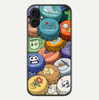 Coins Patterns Glass Case For iPhone 16 Plus by Custom World