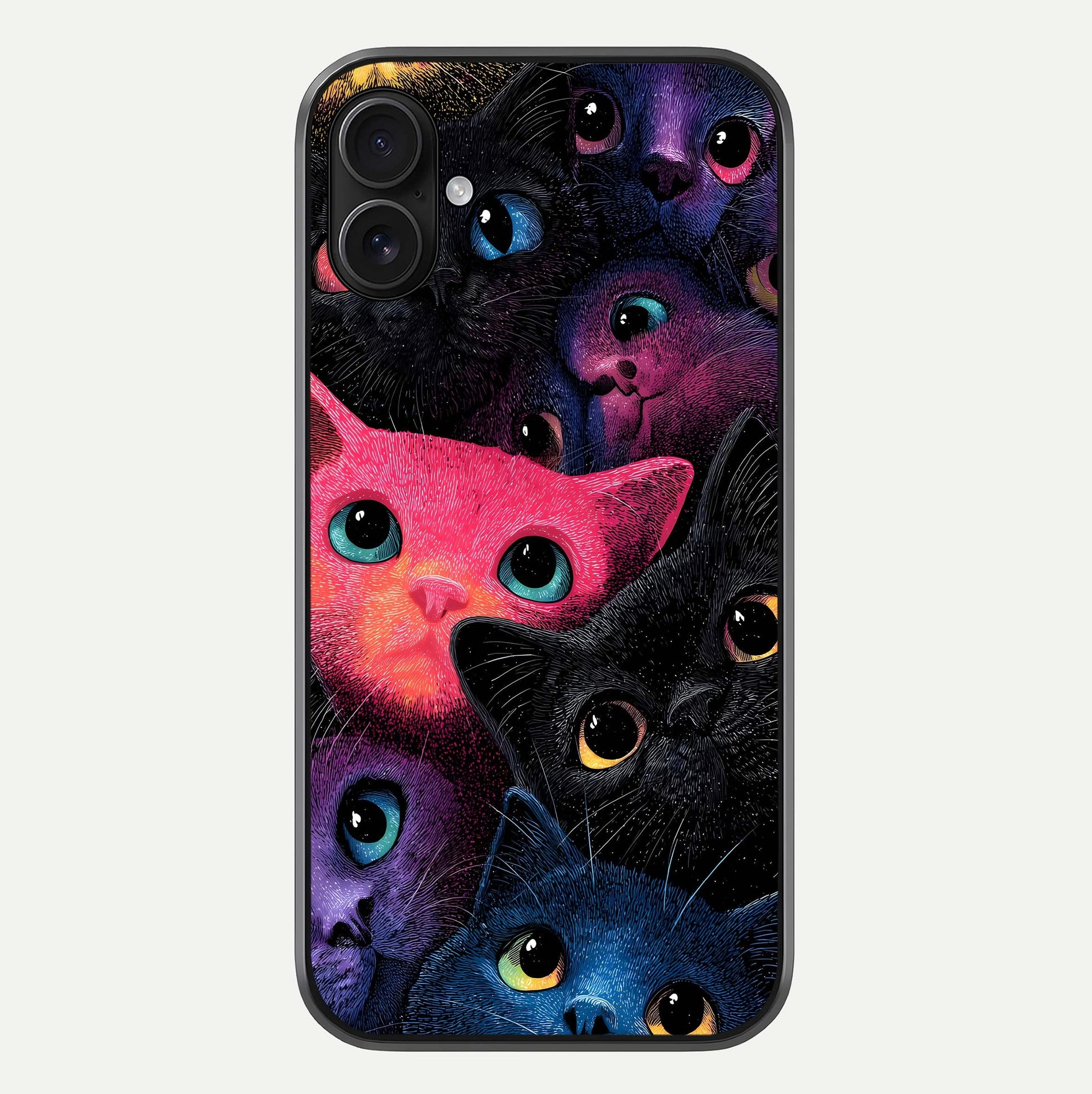 Cosmic Cats Dreams Glass Case For iPhone 16 Plus by Custom World