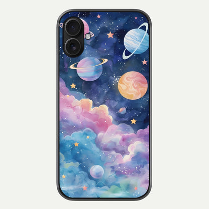 Cosmic Planet Dreams Glass Case For iPhone 16 Plus by Custom World