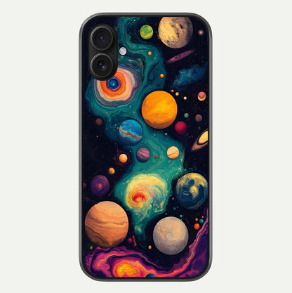 Cosmic Planet Journey Glass Case For iPhone 16 Plus by Custom World