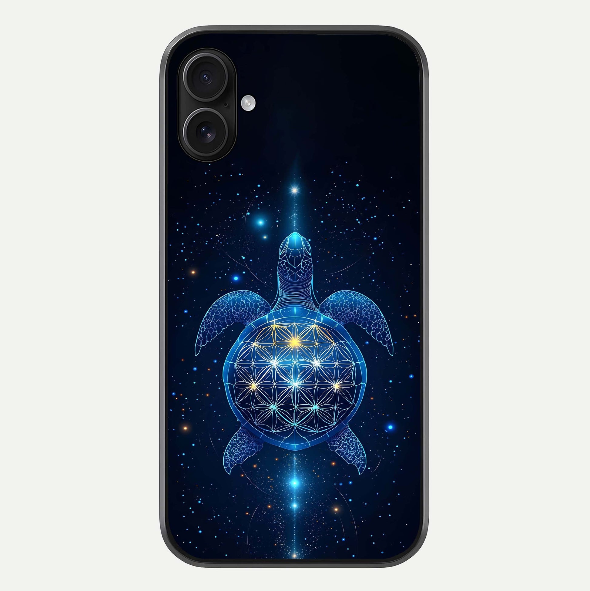 Crimson Blue Turtle Glass Case For iPhone 16 Plus by Custom World