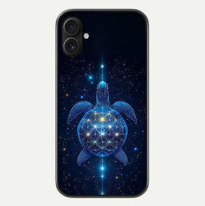 Crimson Blue Turtle Glass Case For iPhone 16 Plus by Custom World