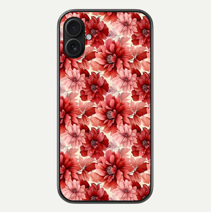 Crimson Love Petals Glass Case For iPhone 16 Plus by Custom World
