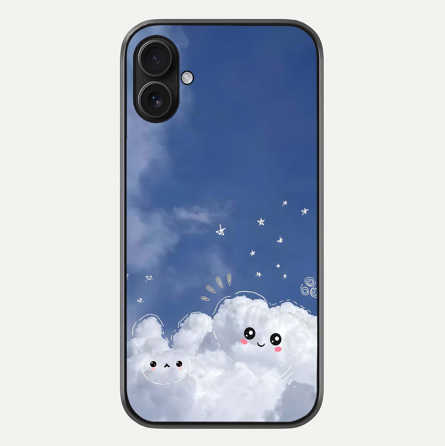 Cute Blossom Cloud Glass Case For iPhone 16 Plus by Custom World