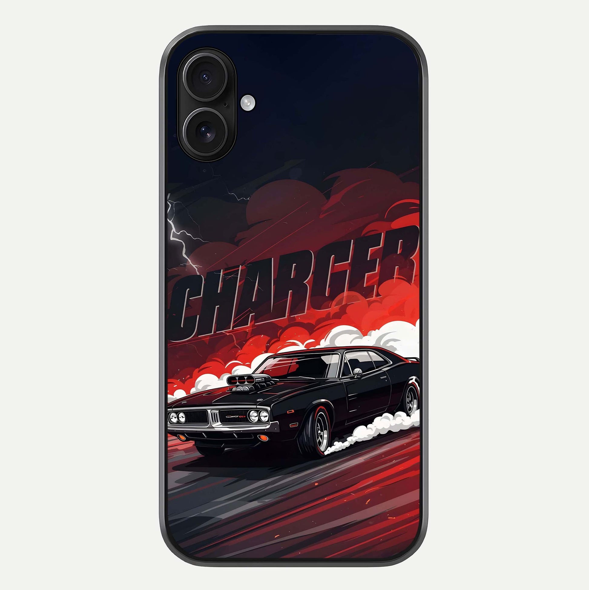 Dark Charger Fury Glass Case For iPhone 16 Plus by Custom World