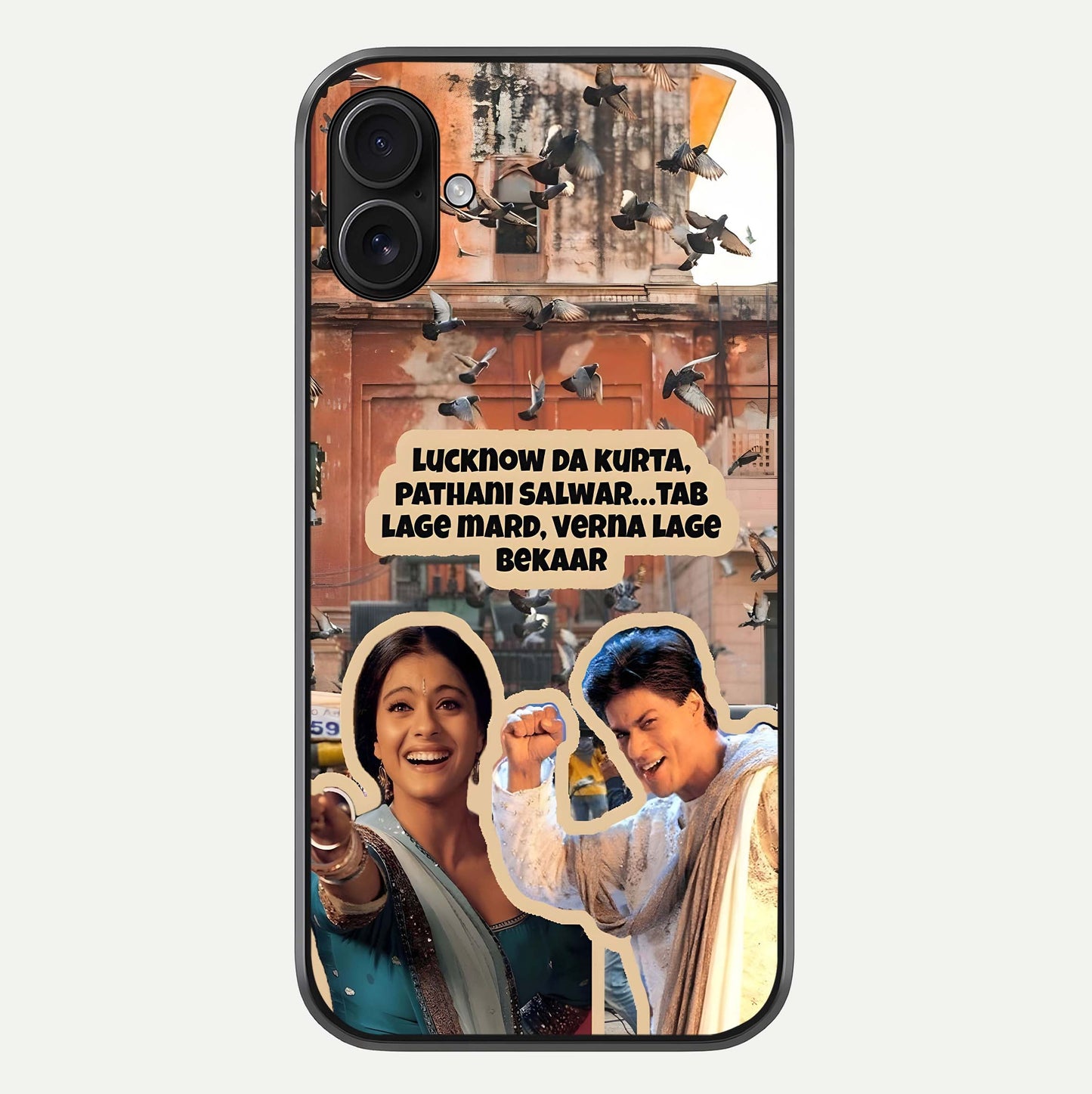 Desi Retro Vibes Glass Case For iPhone 16 Plus by Custom World
