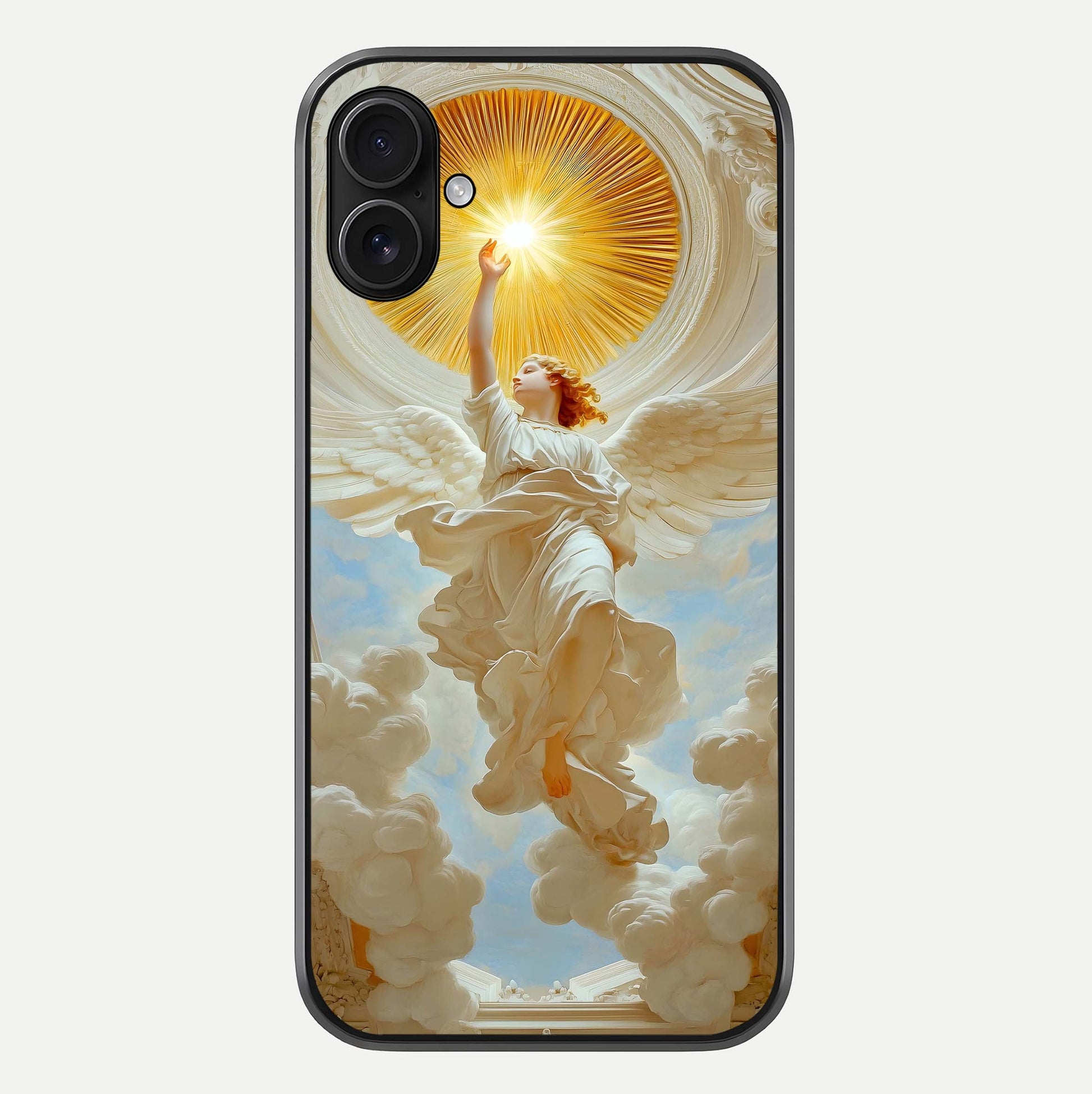 Divine Light Angel Glass Case For iPhone 16 Plus by Custom World