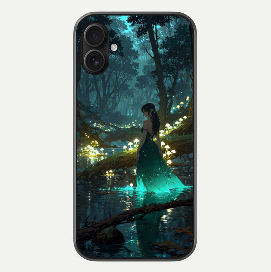 Enchanted Forest Glow Glass Case For iPhone 16 Plus by Custom World