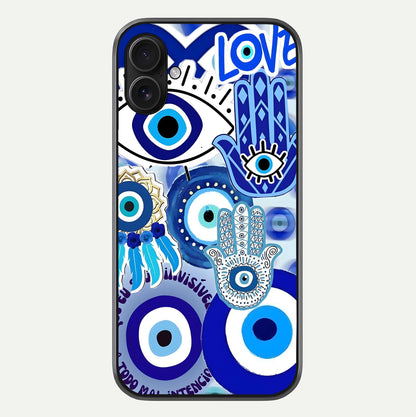 Evil Eyes Dream Glass Case For iPhone 16 Plus by Custom World