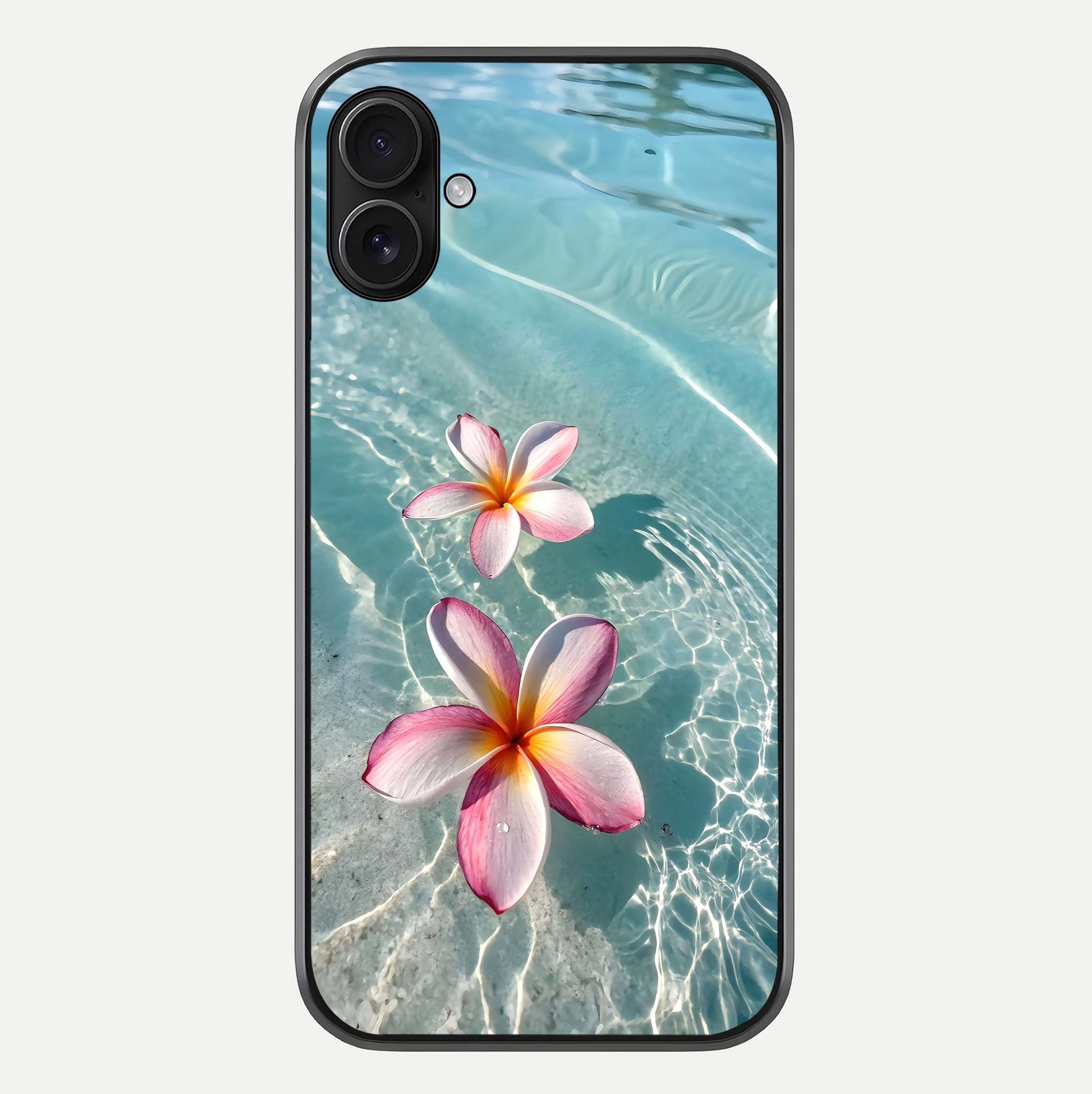 Floating Bloom Bliss Glass Case For iPhone 16 Plus by Custom World