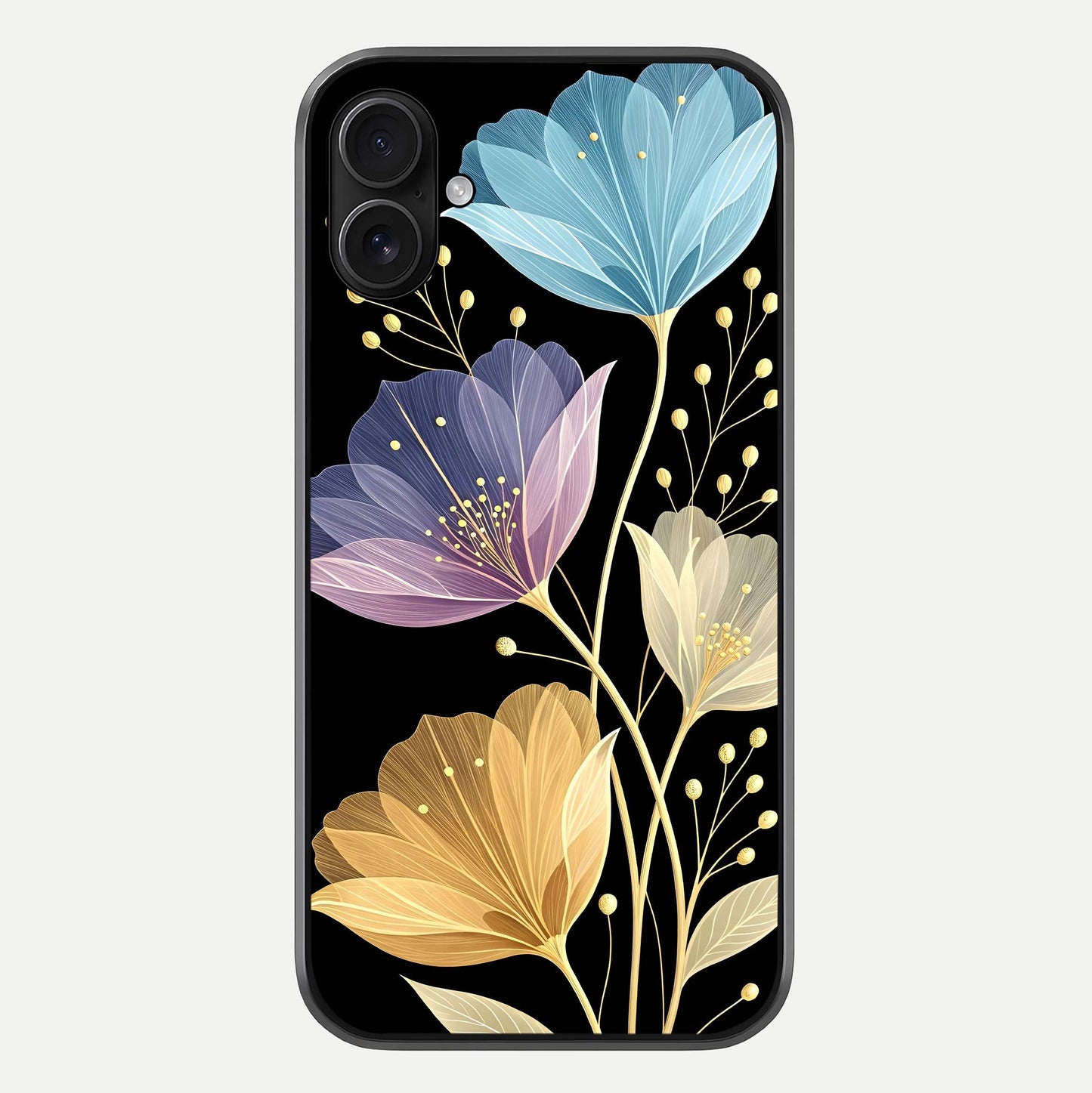 Flower Bloom Glow Glass Case For iPhone 16 Plus by Custom World
