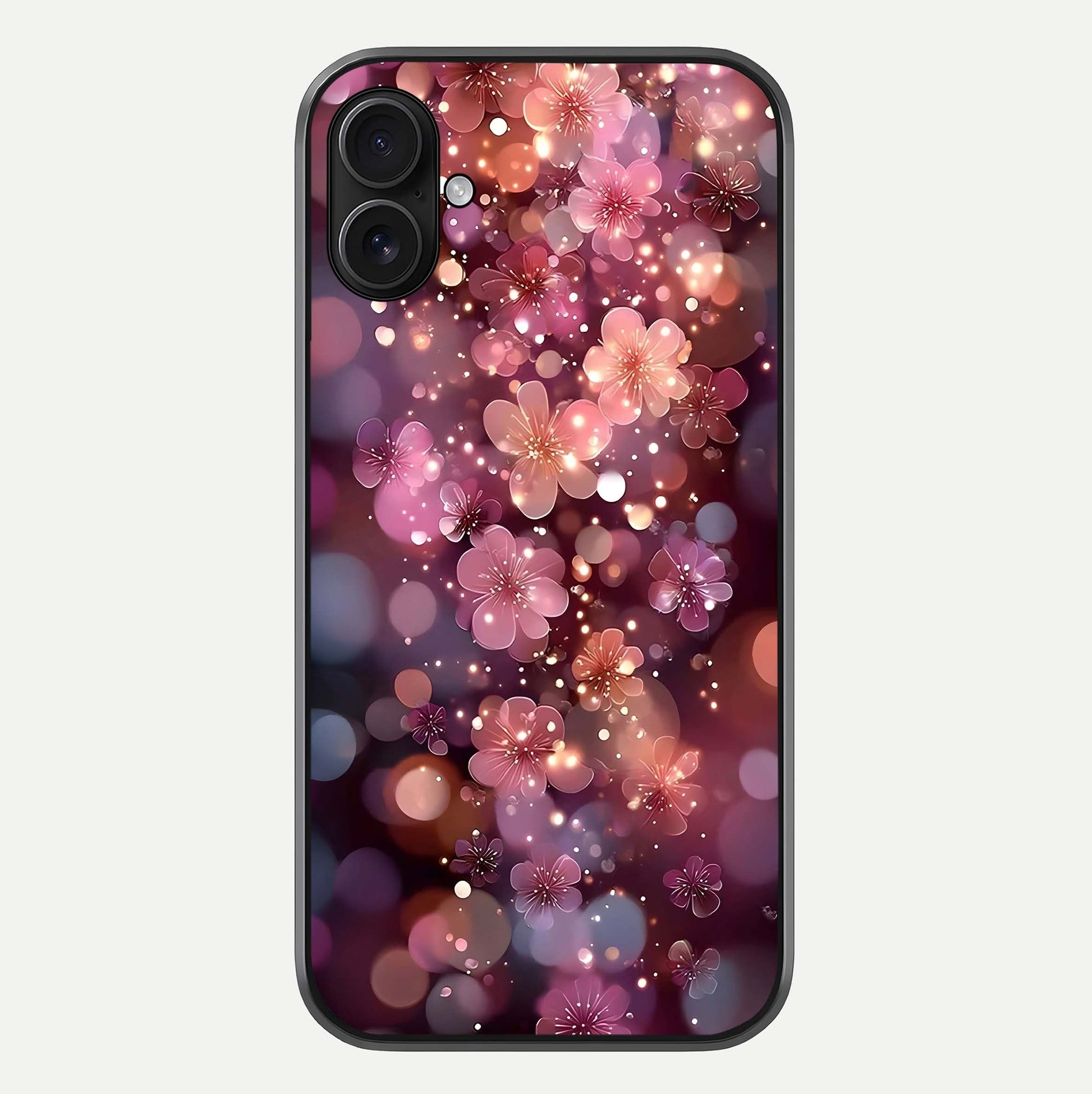 Glowing Petal Bliss Glass Case For iPhone 16 Plus by Custom World
