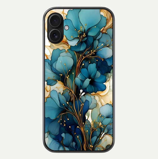 Golden Bloom Symphony Glass Case For iPhone 16 Plus by Custom World