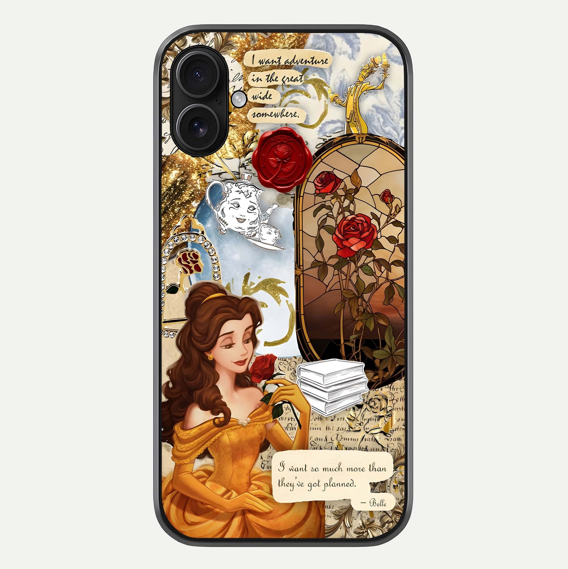 Golden Dream Belle Glass Case For iPhone 16 Plus by Custom World
