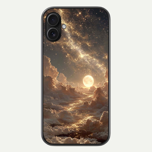 Golden Sky Dream Glass Case For iPhone 16 Plus by Custom World