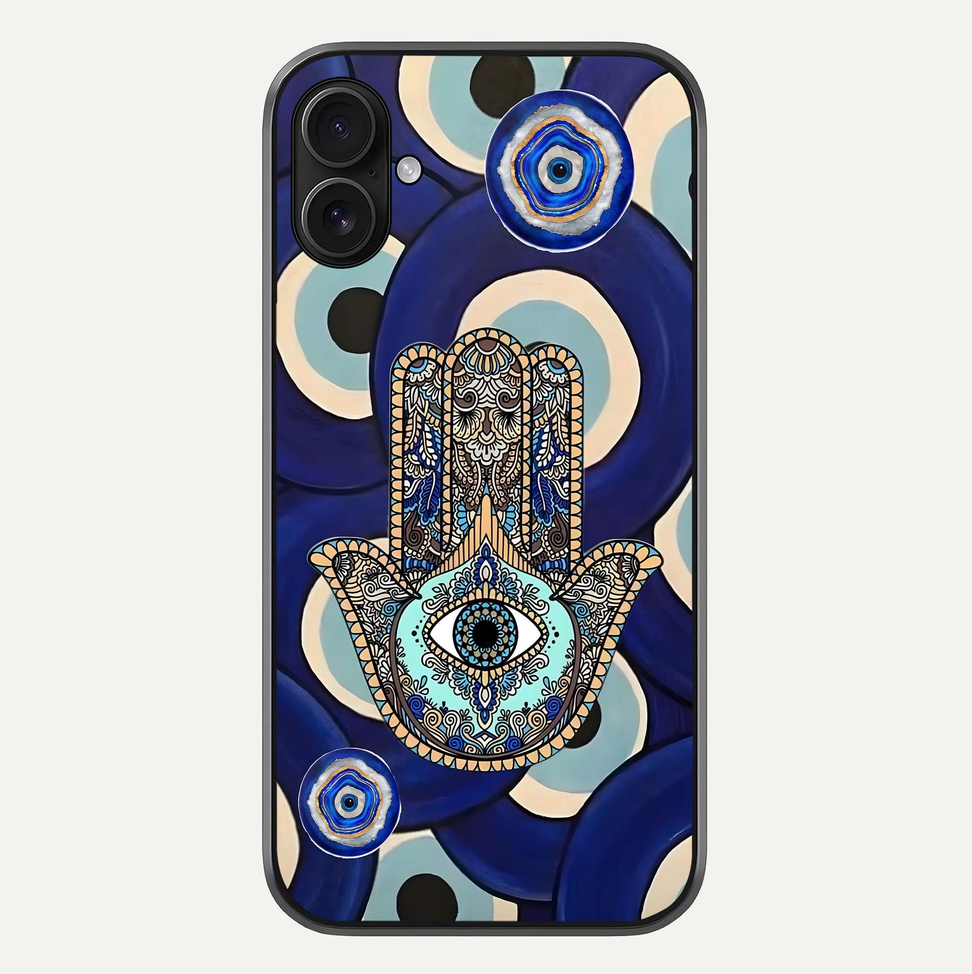 Hamsa Divine Guard Glass Case For iPhone 16 Plus by Custom World