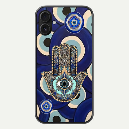 Hamsa Divine Guard Glass Case For iPhone 16 Plus by Custom World