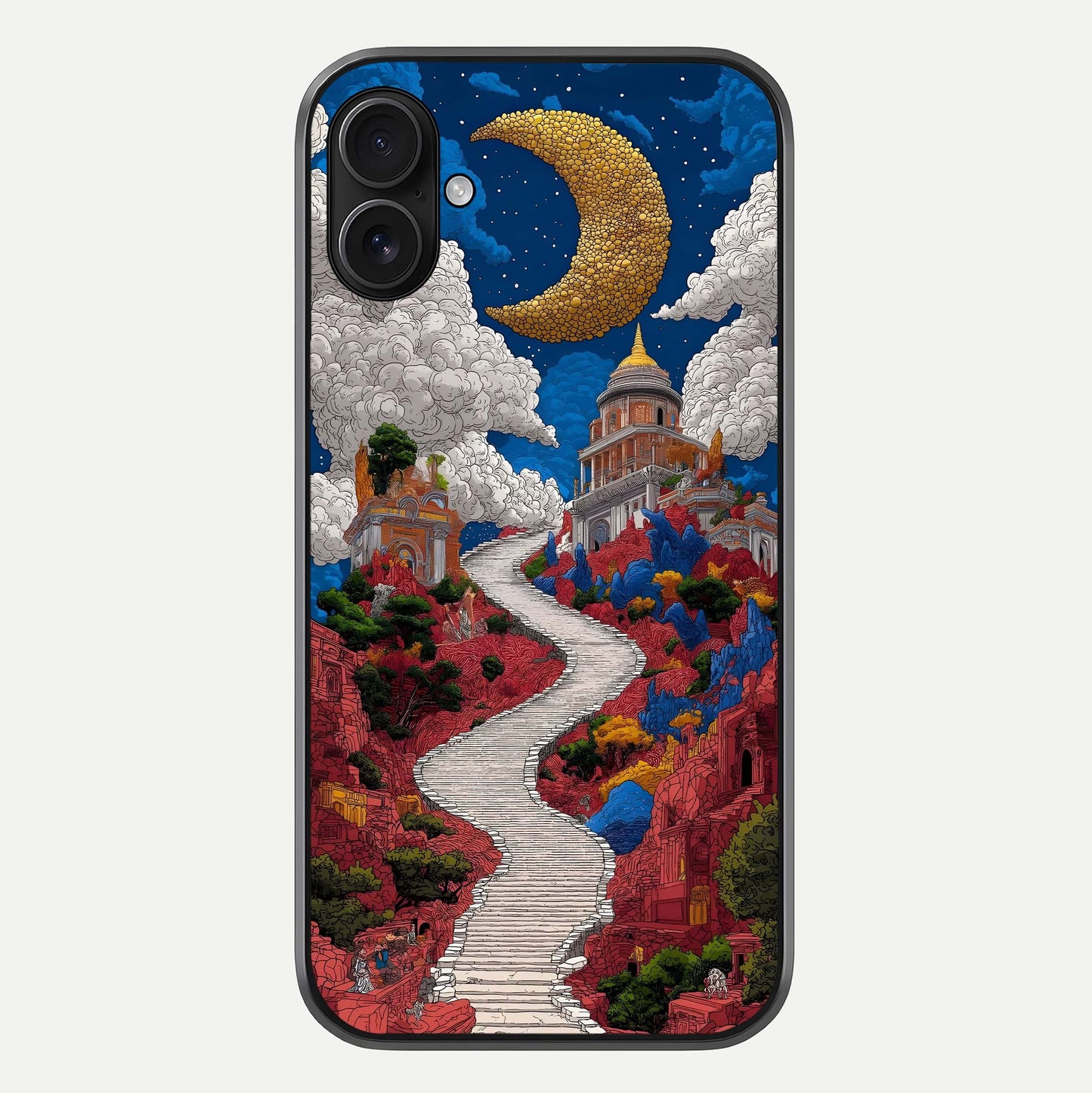 Heavenly Moon Path Glass Case For iPhone 16 Plus by Custom World