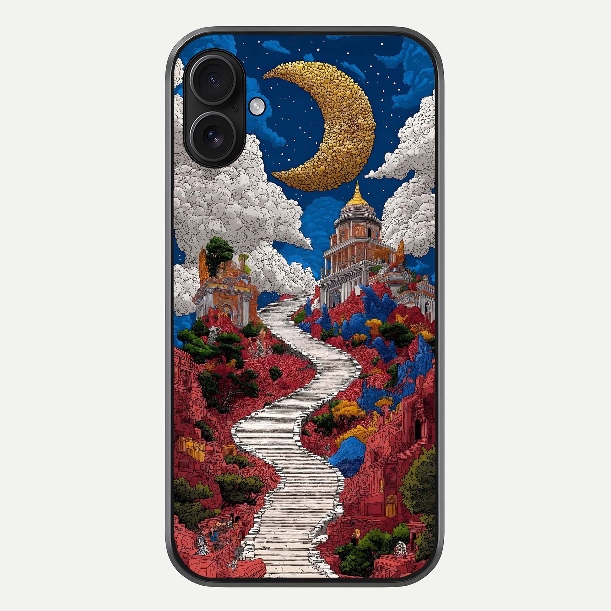 Heavenly Moon Path Glass Case For iPhone 16 Plus by Custom World