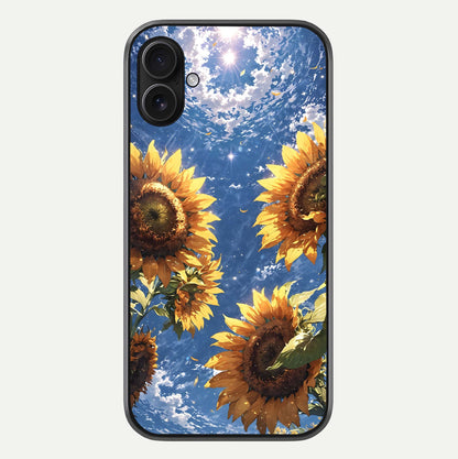 Heavenly Sunflower Rise Glass Case For iPhone 16 Plus by Custom World
