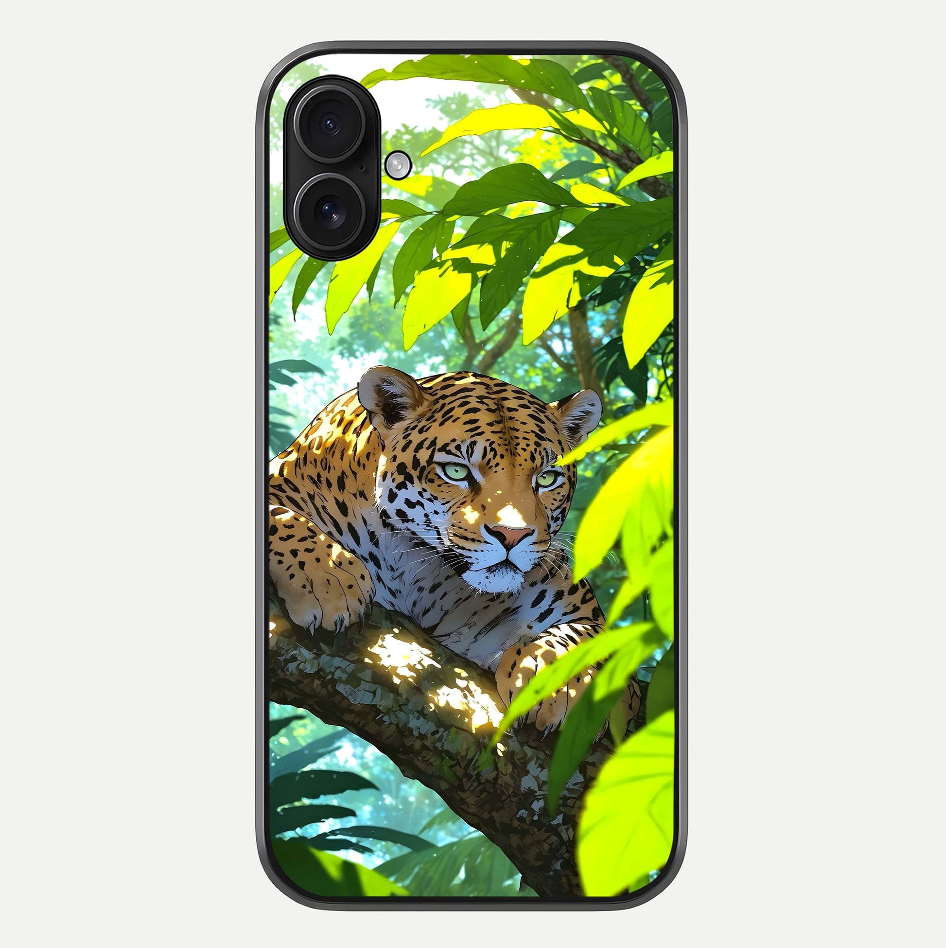 Leopard In Jungle Glass Case For iPhone 16 Plus by Custom World