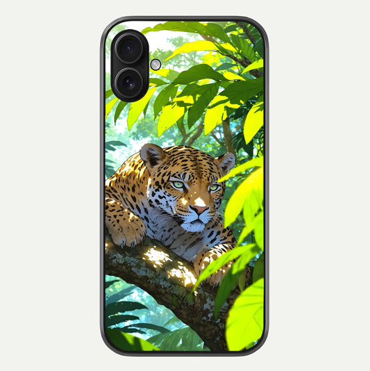 Leopard In Jungle Glass Case For iPhone 16 Plus by Custom World