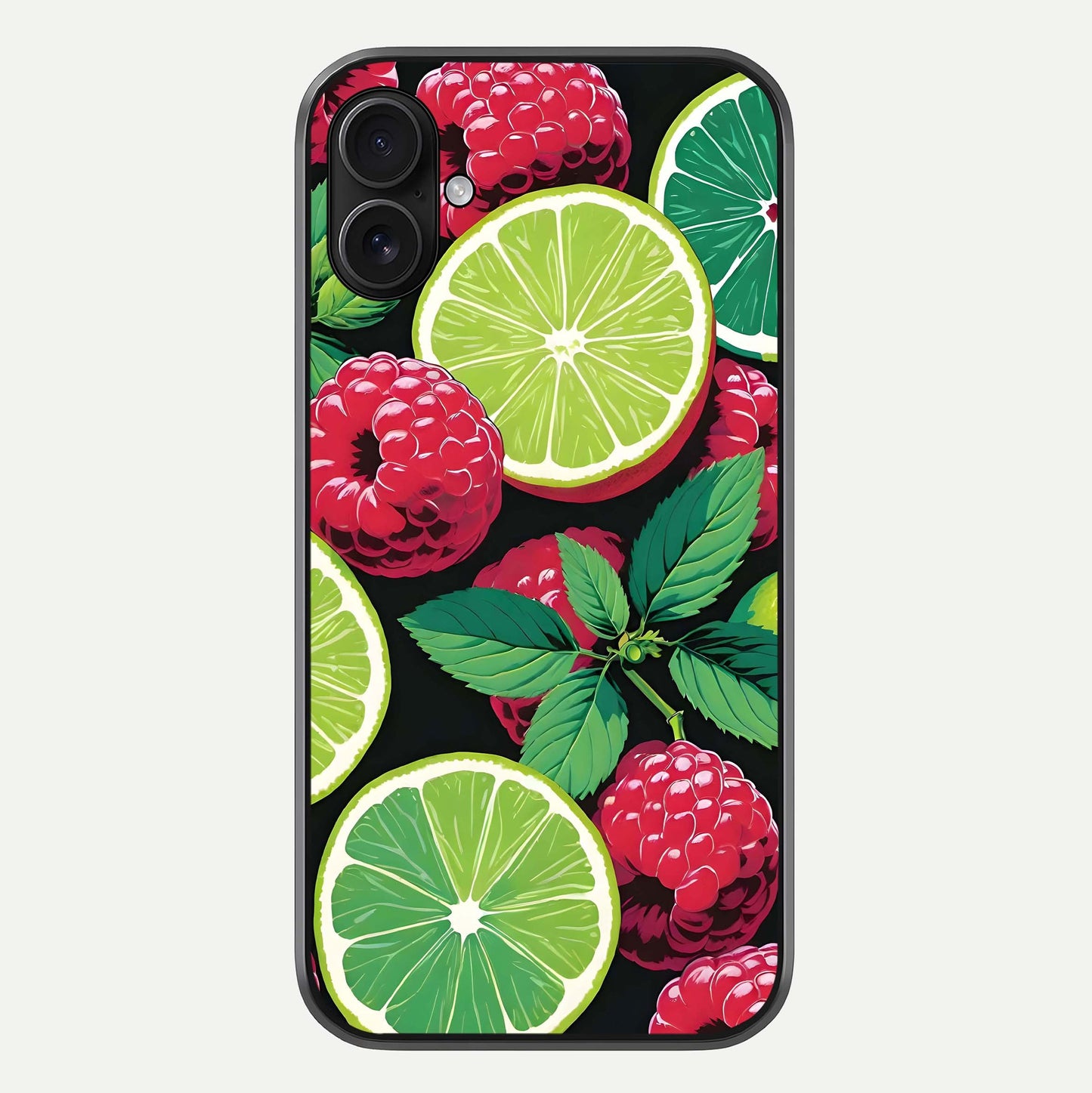 Lime & Raspberry Pattern Glass Case For iPhone 16 Plus by Custom World