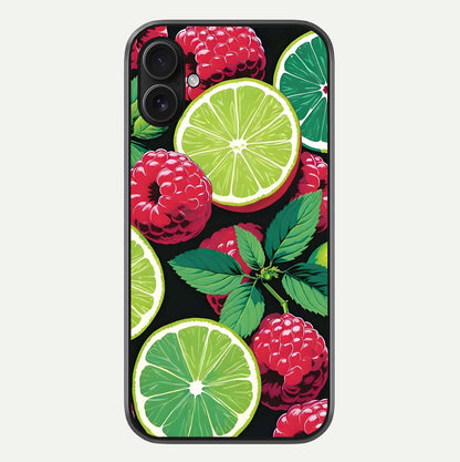 Lime & Raspberry Pattern Glass Case For iPhone 16 Plus by Custom World