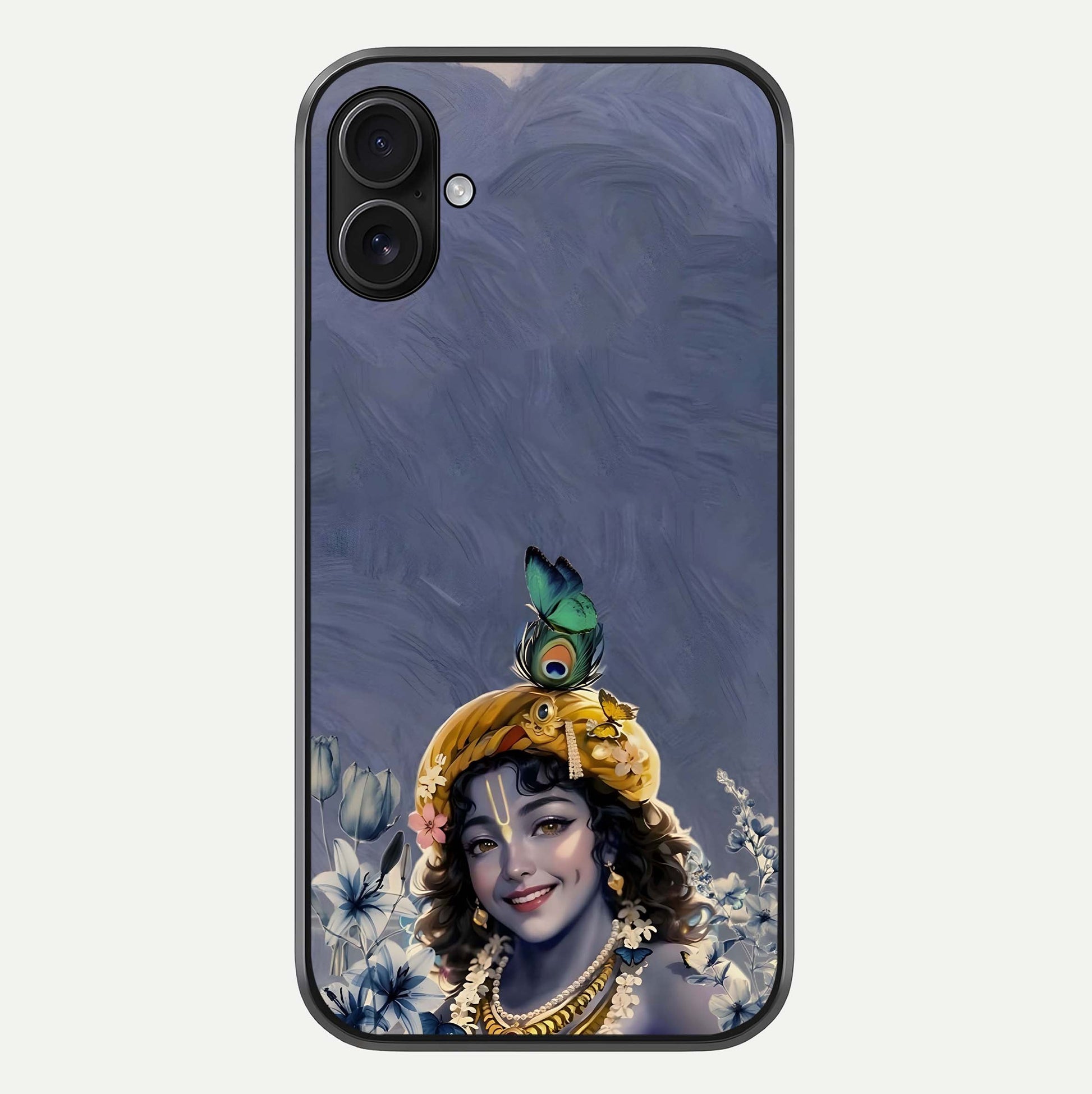 Lord Krishna Glass Case For iPhone 16 Plus by Custom World