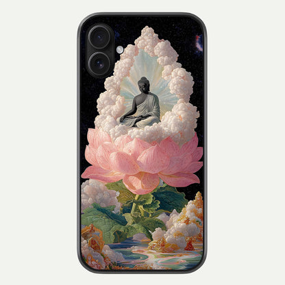 Lotus Divine Peace Glass Case For iPhone 16 Plus by Custom World